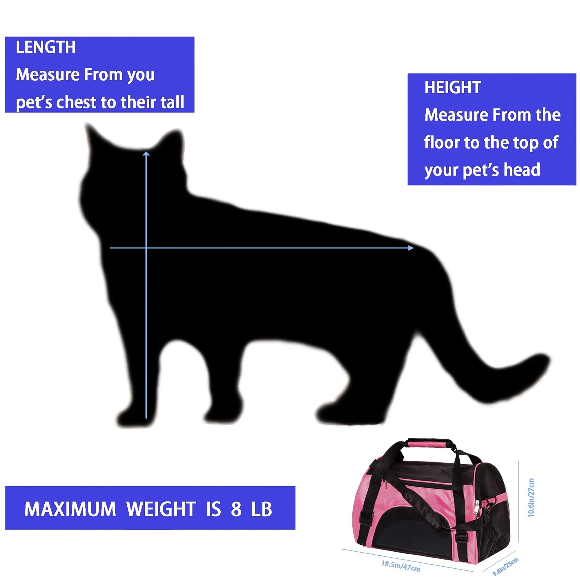 Cat Carrier,Soft-Sided Pet Travel Carrier for Cats,Dogs Puppy Comfort Portable Foldable Pet Bag Airline Approved (Medium-Rosered)